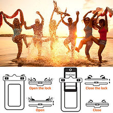 Load image into Gallery viewer, Waterproof Case 3 Pack, DLAND Cell Phone Dry Bag Waterproof Bag Pouch, Clear Sensitive PVC Touch Screen Compatible with iPhone, Samsung,Huawei,and Other Devices up to 6.0in- Glow in Dark.

