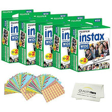 Load image into Gallery viewer, Fujifilm INSTAX Wide Instant Film 100 Pack - 100 Sheets - (White) for Fujifilm Instax Wide Cameras + Frame Stickers and Microfiber Cloth Accessories
