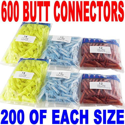 (600) Wire Butt Connectors Red/Blue/Yellow Nylon 200 ea