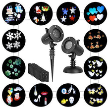 Load image into Gallery viewer, LEDGOO Holiday Light, Rotation Snowflake Star Spotlight Wall Decoration Lights with 12 PCS Switchable Patterns for Christmas and Halloween, Wedding, Birthday Decorations
