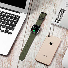 Load image into Gallery viewer, Fintie Band Compatible with Apple Watch 44mm 42mm, Lightweight Breathable Woven Nylon Sport Wrist Strap with Metal Buckle Compatible 44mm 42mm Apple Watch Series SE / 6/5/4/3/2/1, Olive
