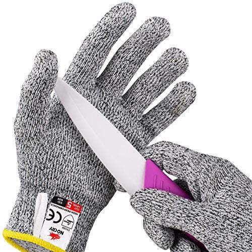 NoCry Cut Resistant Gloves for Kids, XS (8-12 Years) - High Performance Level 5 Protection, Food Grade. Free Ebook Included!