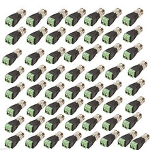 Load image into Gallery viewer, MaxLLTo Cat5/Cat6 Cable to BNC male Connector, 50 Pcs Coax Cat5/Cat6 To Camera CCTV BNC Video Balun Coaxial Connector Screw
