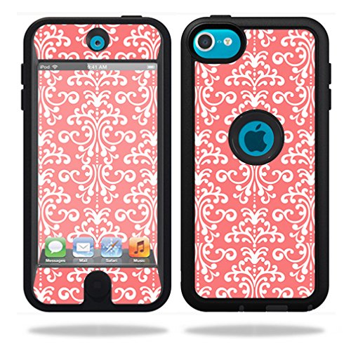 MightySkins Skin Compatible with OtterBox Defender Apple iPod Touch 5G 5th Generation Case wrap Sticker Skins Coral Damask
