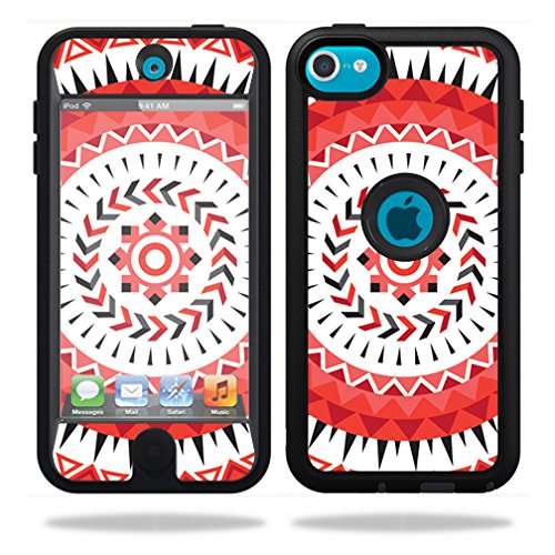 MightySkins Skin Compatible with OtterBox Defender Apple iPod Touch 5G 5th Generation Case wrap Sticker Skins Red Aztec