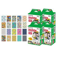 Load image into Gallery viewer, 4X Fujifilm instax Mini Instant Film (80 Exposures) + 20 Sticker Frames for Fuji Instax Prints Travel Package
