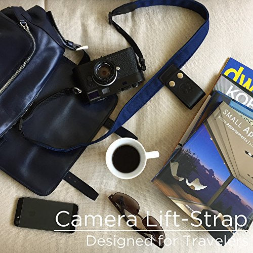 PONTE Camera Lift-Strap, Design for Travelers, Canvas, Midnight Blue