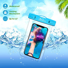 Load image into Gallery viewer, MoKo Waterproof Phone Pouch [3 Pack], Underwater Phone Case Dry Bag with Lanyard Compatible with iPhone 13/13 Pro Max/iPhone 12/12 Pro Max/11 Pro Max, X/Xr/Xs Max, 8/7, Galaxy S21/S10/S9, Note 10/9/8
