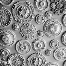 Load image into Gallery viewer, Ekena Millwork CM13MO Monique Ceiling Medallion, 13 3/4&quot;OD x 1&quot;P (Fits Canopies up to 3 3/4&quot;), Factory Primed
