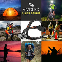 Load image into Gallery viewer, Vividled Headlamp Waterproof Rechargeable LED Head lamp - Cree Headlamp Flashlight Work Headlight for Running Camping Hiking Outdoor
