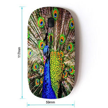 Load image into Gallery viewer, KawaiiMouse [ Optical 2.4G Wireless Mouse ] Peacock Fairytale Feathers Bird Blue Bright
