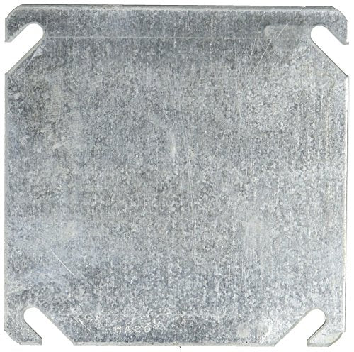 Hubbell-Raco 8752-5 Flat Blank Square Cover, 4-Inch