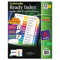 Avery 11083 Ready Index Customizable Table of Contents, Asst Dividers, 12-Tab, Ltr, 3 Sets