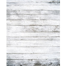 Load image into Gallery viewer, Wide White Planks Studio Photography Backdrop - Wrinkle Free Cloth - 5ft (w) x 6.5ft (h)
