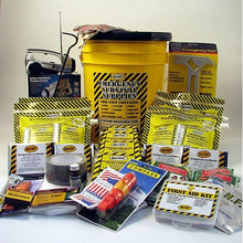Load image into Gallery viewer, Earthquake Kit 4 Person Deluxe Home Honey Bucket Survival Emergency by Mayday Industries
